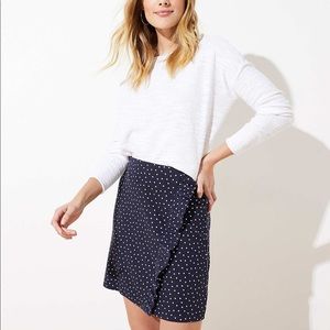 Dotted Ponte Ruffle Skirt